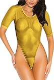 Viottis Women's Mesh Spicy Bandage Push Up Strap 2pcs Swimsuit Bathing Suit (L(US 8-10), Yellow)