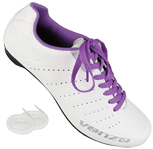 Venzo Bicycle Women's Ladies Road Cycling Riding Shoes - Lace - Compatible with Peloton Shimano SPD Venzo Bicycle Women's Ladies Road Cycling Riding Shoes - Lace - Compatible with Peloton Shimano SPD