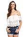 Milumia Women's Off The Shoulder Hollow Crop Tank Top