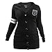 Littlearth Womens Varsity Cardigan - Button Up Cardigan, LG/XL Black