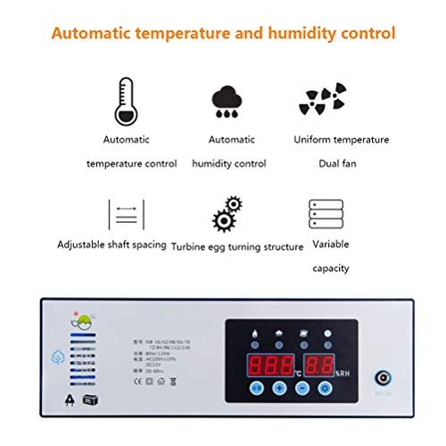 Jlxl Brutapparat Brutmaschine Temperatur Und Feuchtigkeitsregulierung Mit Turner Zum Schlüpfen Von Truthahngänse-Wachtel… – Bild 3
