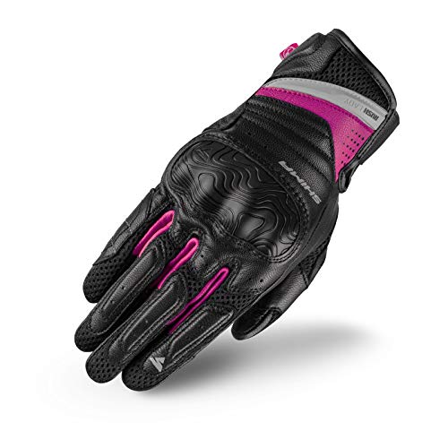 SHIMA RUSH GLOVES Motorbike Gloves Women Leather Summer Biker Armoured Protectors Motorcycle Perforated Ventilated Reinforced Motorsport Glove Street Motorbikes (Womens, Women/Pink, L)