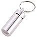 GUAngqi Silver Airtight Pill Fob Box Capsule Cash Aluminum Stash Case Keychain