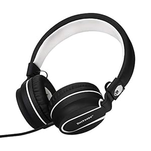 Rockpapa-952-Stereo-Foldable-Headphones-On-Ear-Adjustable-Headband-with-Microphone-for-Kids-Childrens-Adults-Tablet-Computer-Mobile-CDDVD-MP34-Black-White Rockpapa Kids Headphones, 952 Childrens Headphones, Wired Headphones with Microphone, Foldable, Stereo Sound, 3.5mm Jack…