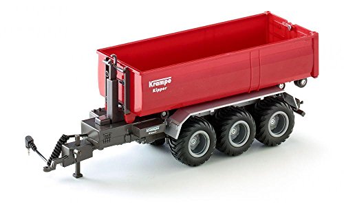 siku 6786, 3-Achs-Hakenliftfahrgestell mit Mulde, 1:32, Fernsteuerbar, Für SIKU CONTROL Fahrzeuge mit Anhängerkupplung, Metall/Kunststoff, Rot