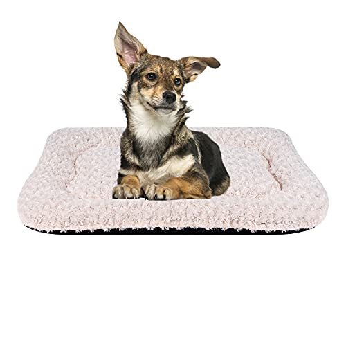 Coohom Deluxe Plush Calming Dog Bed Pet Cushion Crate Mat,Machine Wash
