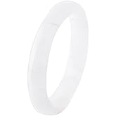 YMHOP White Natural Jade Bangle Bracelet Tianshancui for Women Healing Protection Good Luck Natural Gemstone Fengshui Jewelry for Wife Mother's Day Gift for Mom 58-60MM