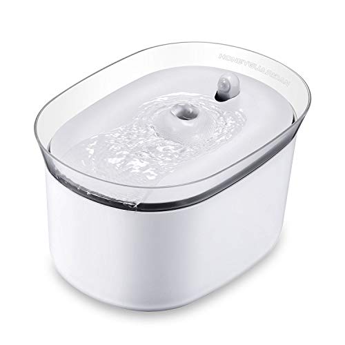 HoneyGuaridan Pet Drinking Water Fountain, Super Quiet Automatic Cat Water Dispenser with Replacement Filters for Dogs, Cats, Birds and Small Animals