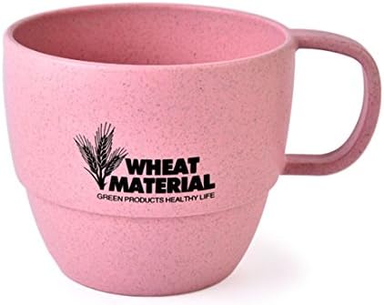 Wheat Straw Coffee Cup Eco-Friendly Healthy Tumbler/Mug for Water, Soda, Milk, Juice, Tea (Pink)