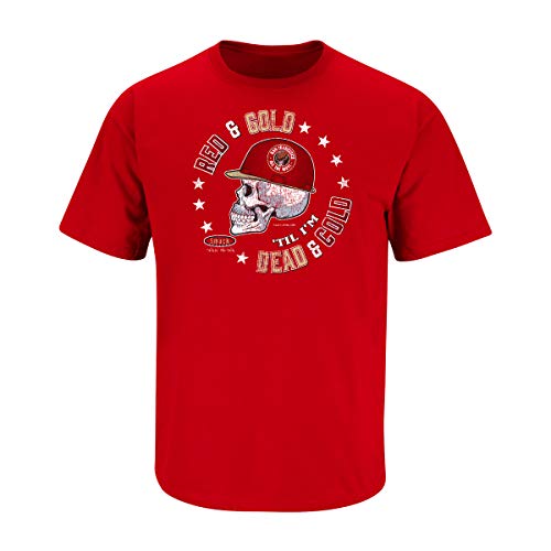 Smack Apparel San Francisco Football Fans. Red & Gold Til I'm Dead and Cold Red T-Shirt (Sm-5X)