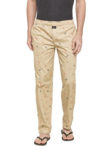 nick&jess men's lounge wear : beige printed pajama bottomsnick&jess men's lounge wear : white printed pajama bottoms - 100% cotton
