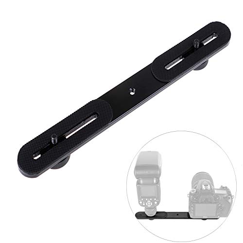 StyleZ 27cm/10.6inch Dual Camera Extension Bar Mount Straight Flash Bracket Tripod with 1/4" Screw for DSLR Camera LED Light Flash Light Camera Studio