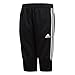 adidas Youth Soccer Tiro 17 3/4 Pants, Black/White, Medium