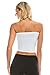 Kurve Women’s Strapless Tube Top - Medium Length Seamless Bandeau Stretchy Sexy Bra Tops, UPF 50+ (Made in USA), White, X-Small/Medium