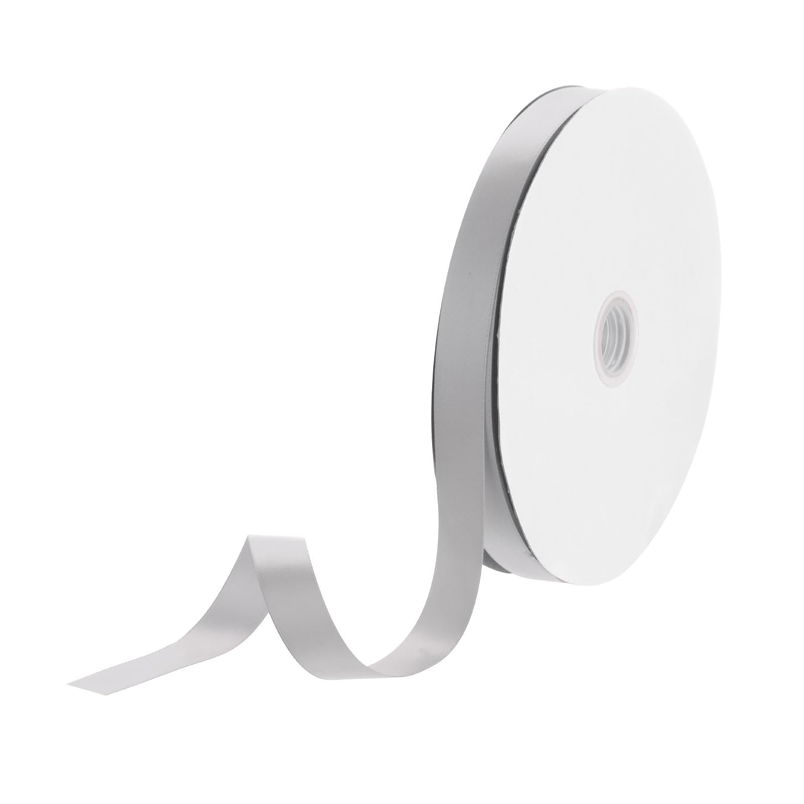 DMiotech 15mm Satin Ribbon 91m/300ft Thin Double Face Fabric Grosgrain Ribbon for Gift Wrapping Floral Hair Flower Bouquet, Grey