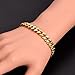 Cy trendy Men's 24K Gold Plated 6mm Cuban Curb Chain Link Bracelet 8'' Inch