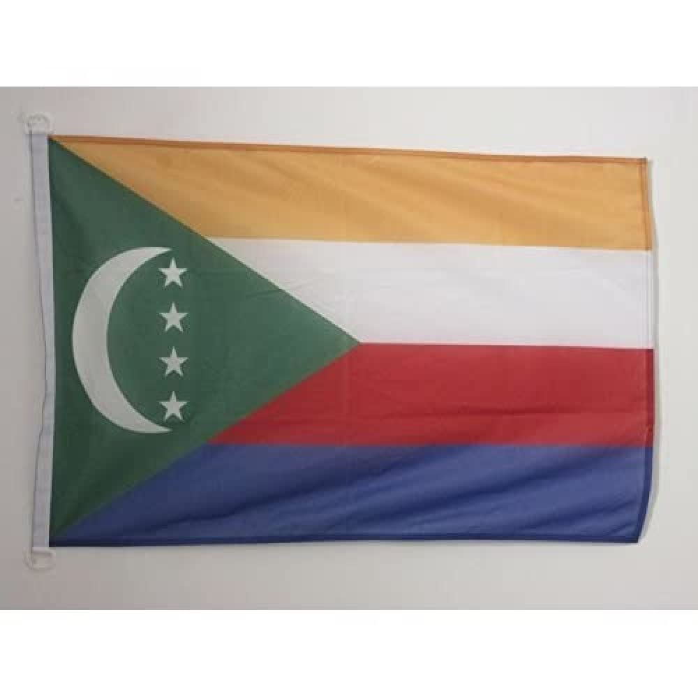 AZ FLAG - Comoros Flag - 2x3 Ft - For Outdoor - Comoran Banner Knitted Polyester with Two Plastic Rings - Fade Resistant - Vivid Colors - 2' x 3' Feet - 90x60 Cm