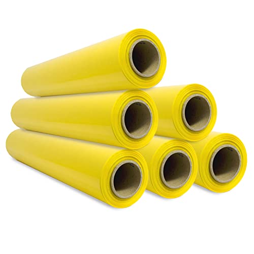 Packaging Film, Yellow Film, Paper Film, Furniture Protector, Moving Boxes, Plastic Cover 50 cm x 300 m Stretchable – SIDI (6 Units, Yellow)