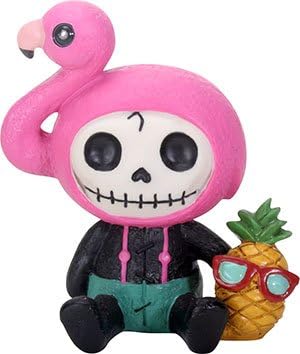 YTC Summit International Furrybones Flamingo Star Skeleton with Flamingo Head and Pineapple Figurine New