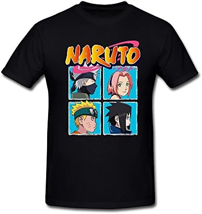 AmyArt Men's Naruto and His Friend T-shirt XXL Black