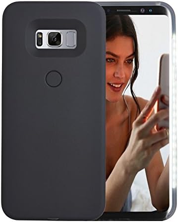 Galaxy S8 Plus Case, AUYOUWEI LED Illuminated Selfie Light Case Cover [Rechargeable] Light Up Luminous Selfie Flashlight Cell Phone Case for Samsung S8+/ Plus (Black)