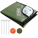 UTOOL Heavy Duty Emergency Blanket, Extra Large Thermal Tarp Reflective Survival Outdoor Emergency Blanket with Water Proof, 93% Heat Retention, Tear Resistant, Reusable Features