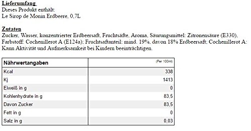 Monin Beeren Set (6 x 0.7l Flaschen: Brombeere, Schwarze Johannisbeere, Erdbeere, Heidelbeere, Himbeere, Cranberry) – Bild 5