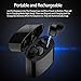 True Wireless Bluetooth Earbuds, Kissral T6 5.0 TWS Headphones HD Stereo Sound 24H Playback Time Built-in Dual Microphone with Portable Charging Case-Black