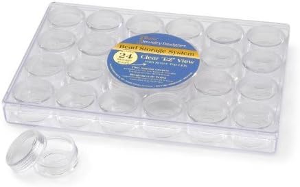 Darice 2025-251 Clear Bead Container with 24 Storage Jars 2-Pack