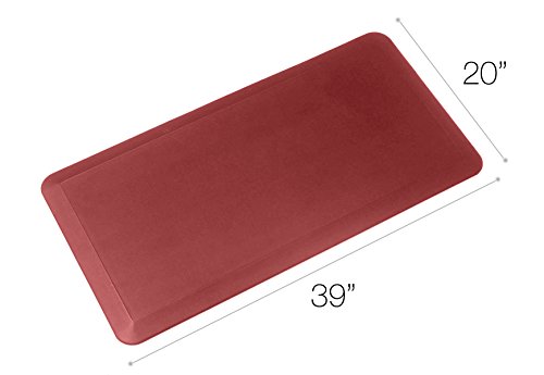 Kitchen Anti Fatigue Mat Standing Desk Mat - SoftSaver 20 x 42 Inches - Floor Mat Sit Stand Workstation Office Floor Mats - Non-Slip Grip Red Mat