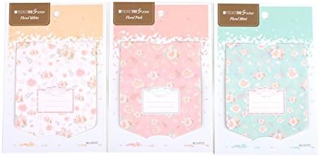 PocketMe-S 75 Flower Collection, Pocket Stickers, 3"x 3 3/4", 3 designs, 3 sheets/pad, 3 pads/pack
