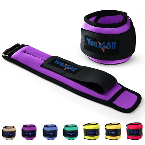 イエスフォーオール(Yes4All) リストウエイト アンクルウエイト パワーリスト リストバンド パープル 0.7kg 2個セット トレーニング シェイプアップ 手首 足首 重り 筋トレグッズ ウェイトトレーニング ダンベル ダイエット器具 【日本正規輸入品】 09SM