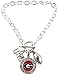 Georgia Bulldogs Multi Charm Love Football Red Silver Bracelet Jewelry UGA