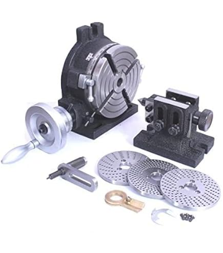 Amazon.com: 精密水平垂直銑削索引4 英吋/ 100 旋轉台,M6 夾具