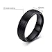 Zealmer Men's 6mm Matte Brushed Black Titanium Ring Size 8