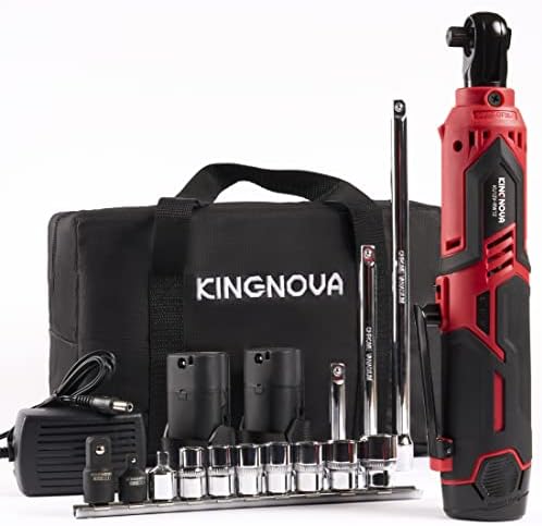 Tarlido 3/8" Cordless Electric Ratchet Wrench - 40 Ft-Lbs Torque, 400 RPM, 12V With 2 Batteries & 11 Sockets