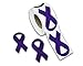 Purple Ribbon Stickers - Large Ribbon (250 Stickers)