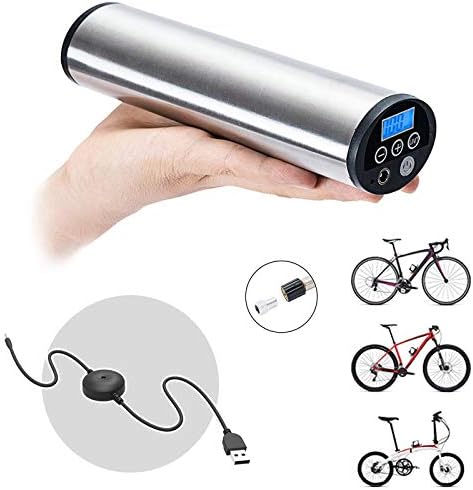 Freelance Shop Sport CYCPLUS 2 in 1 150PSI Hand-held USB Rechargeable Automatic Air Inflator for All Models Bicycle/Car/Motorcycle with Schrader/Presta Pressure Monitor LED Emergency Lighting