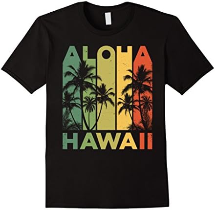 Mens Vintage Hawaiian Islands Tee Hawaii Aloha State T-Shirt 2XL Black