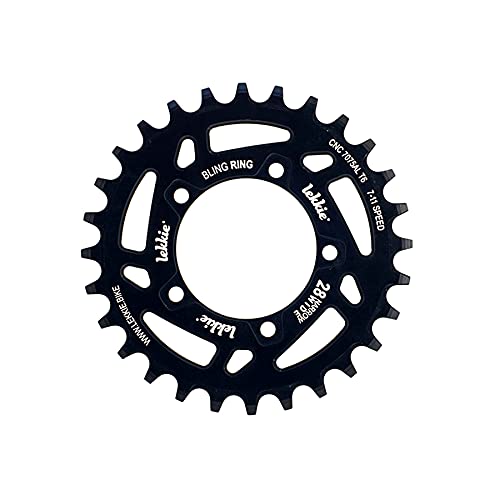 Lekkie | Bling Ring Chainring, 28T, for Bafang BBS01 & BBS02, Electric Bike Chainring, Black