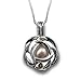 Rose Flower Rhodium Plated Necklace Pendant Locket Freshwater Cultured Pearl in Oyster Kit Set With Stainless Steel Chain 18