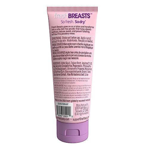 Fresh Body Fresh Breasts Anti Chafing Deodorant Lotion to Powder, 3.4oz