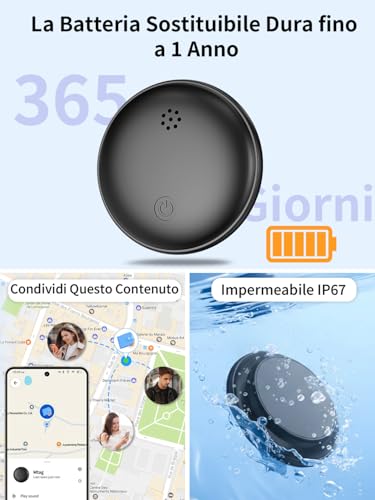 Car GPS Tracker, Magnetic GPS Trackers Compatible with iOS and Android, No Subscription, Global Positioning, IP67 Waterproof, Up to 365 Days Runtime, for Car/Motorcycle/Keys