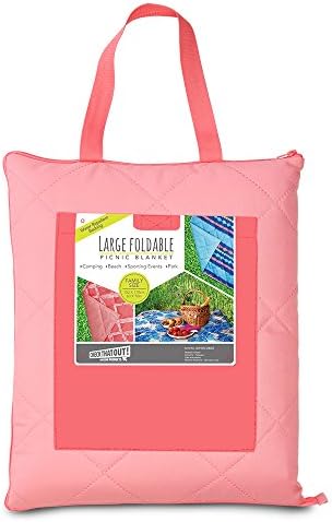 Picnic Blanket Tote - Large Foldable Outdoor Mat (60" x 70") Water-Resistant Sandproof For Beach Hiking Grass &amp; Travelling In Color Tropical Palm By Homezy