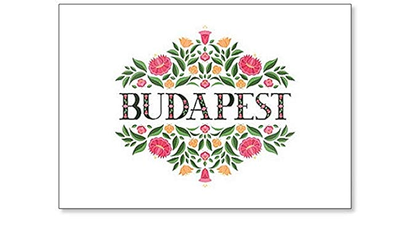 Budapest - Imán para nevera, diseño de letras con bordado húngaro