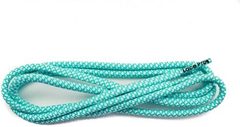 Lace Pros Round Woven Athletic Shoelaces (Green / White)