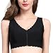 Women Wirefree Bra,Crytech Soft Stretchy Seamless Wireless Front Zipper Push Up Bralet Ultra Breathable Supportive Front Zip Closure Lift Sport Crop Tank Bra for Fitness Workout (Medium, Black)thumb 2