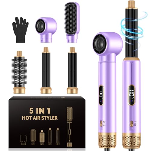 UMIGA All-in-One Hot Air Styler, Hair Air Styler 5 in 1 Set, Airbrush Multi-Styler - Blow Dryer Brush Set with Curler, Straighten, Wavy, Smooth, Magic Styler for Travel and Home Hair Styling