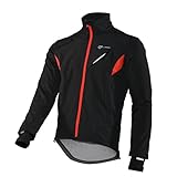 RockBros Winter Cycling Fleece Thermal Windproof Jacket Outdoor Sport Coat Casual Riding Long Sleeve Jersey for Men Black
