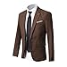 Men's Blazer Slim Fit Formal Suit Jacket One Button Casual Sports Coat Brown